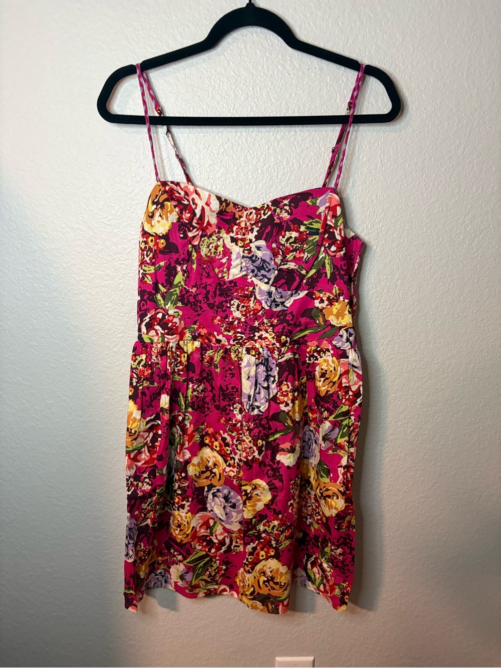 Xhilaration Pink Floral Print Summer Dress with Multicolor Accents